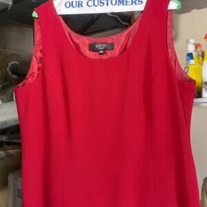 KASPER Women's Red Sleeveless Top Shell 18 Lined Classic Career Formal